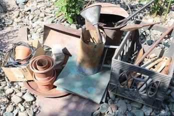 Assorted Lot -Charcoal  Fire Starter, Clay Pots, Funnel, Tiles, Ash Bucket  (285)