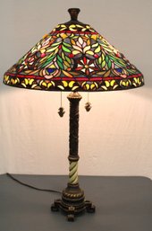 Exquisite  Stained Glass Table Lamp, No Breaks, 34'H (287)