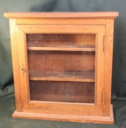 Antique Oak  Hanging Medicine Cabinet W/ Clear Beveled Glass Door 20'x7'x 20'H  (288)