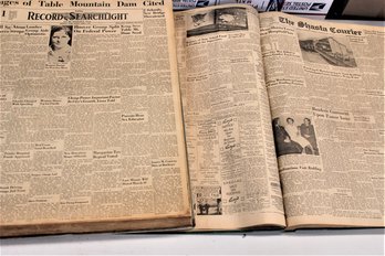 Bound Annual 1949 Record Searchlight & 1949 Shasta Courier Newspapers  (289)