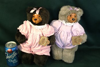 2 Robert Raikes, Mt. Shasta, Ca Collector Bears W/tags -'Playtime Cookie'  (290)