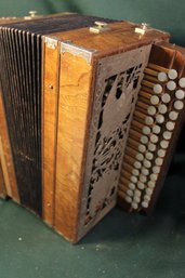 Antique G. Galleazzi Accordion Maker, S.F., Pat 1896 In Leather Case (case Is In Disrepair)  (291)