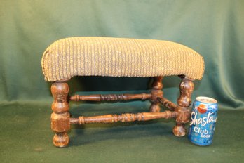 Vintage Wood Upholstered Stool, 16x9x9'h  (29)