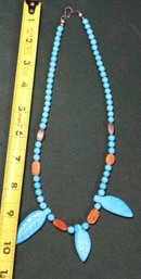 Blue Beaded Necklace   (29)