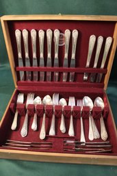 Wm Rogers Flatware Service For 8 Plus Extras & 6 Wallace Butter Knives, All In Box   (300)