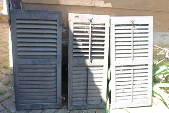 Lot Of 3 Old Wood Shutters, 18x38' Each  (302)