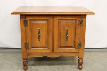 Vintage Maple, 2 Door Raised Panel Side Table, Circa 1940s, (Record Cab?) 28'x 18'x 22'H  (304)