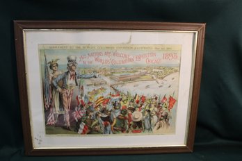 World's Columbian Exp, Chicago 1893 Framed Poster, 26'x 20'    (308)