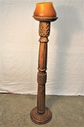 Tall Carved Wood Candle Stand, 38' H (311)