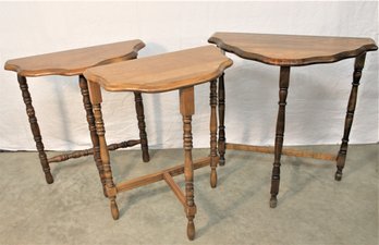 3 Half Round Side Tables, 24', 22' & 19' Wide   (314)