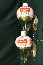 Pair Budweiser Wall Lamps, 12.5'H, Working (working But Should Be Rewired)  (315)