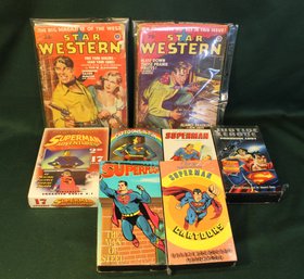2 Star Western Magazines 1948 & 5 Superman Videos & 2 Superman DVDs (317)