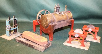 Antique Weeden Toy Steam Engine With Toy Shop Tool Accessories  (31)