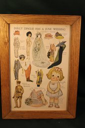 Antique Framed Dolly Dingle By GG Drayton,  Cut Out Paper Dolls And Clothing14'x 19'H  (320)