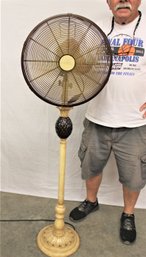 'Deco Breeze' 3 Speed Oscillating Electric Floor Fan, On A Fancy Base (pineapple), 56' Tall (323)