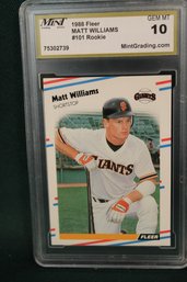 Matt Williams, 1988 Rookie Card, Slabbed & Graded, GEM-MT 10  (324)