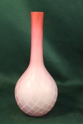 Antique Cased Pink Satin Glass Vase, 10'H  (325)