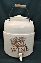 Ceramic Wine Cooler/Dispenser W/ Cover & Handle, 11'x 13'H  (328)