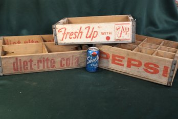 3 Soda Boxes - Pepsi, Diet Rite & 7 Up  (333)