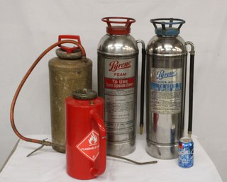 2 Fire Extinguishers, Drip Torch, & Old Garden Sprayer  (333)