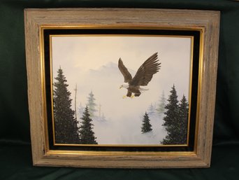 Framed Oil On Canvas Eagle By Myrtle Howell, 27'x 23'  (335)