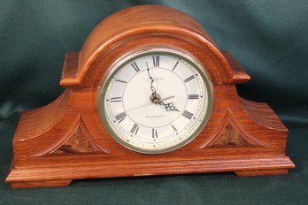 Linden Oak Quartz Shelf Clock, Westminster Chime, 17x4.5x9.5'H (341)