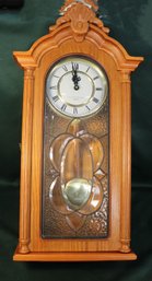 Oak  DSA Quartz Westminster Chime Regulator Wall Clock With Beveled/Leaded Glass Door (342)