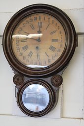 Antique American Double Dial (Figure 8) Calendar  Wall Clock, Works Perfectly, Ca 1885,16'x 5' X24'H (344)