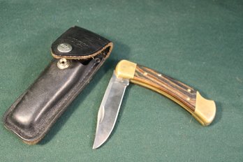 Buck Model 110 Knife In Leather Case  (344)