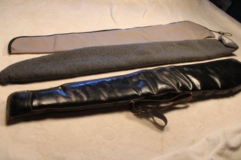 3 Rifle Cases - Leather 50', Cloth (Boxe Store) 52', Cloth(Crosshair) 52' Long  (345)