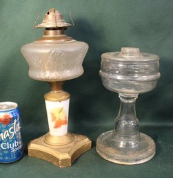 2 Antique Oil Lamps (one Missing Burner), 10' & 13'H  (346)