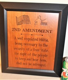 Framed 2nd Amendment Wall Plaque, 12'x 15'  (347)