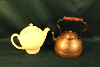2 Teapots -Vintage  Pacific 'Dur-a-rim' Calif. & Antique Copper  (349)
