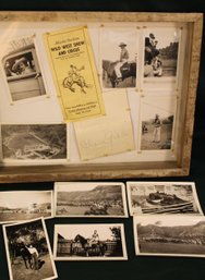 Framed Photos Of Clark Gable (W/Autograph) At 1938 Wild West Show, W/other Photos Of Event, 15x12'H  (34)