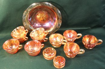 13 Pcs Marigold Carnival Glass -   (350)
