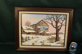 Vintage'Morton Salt' Framed Print On Canvas By C. Carson, 20'x 16'H  (351)