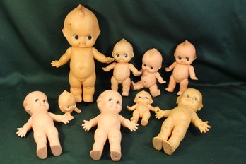 9 Kewpie Dolls - 3 Marked Cameo One  Marked Rose O'Neil, 4'- 12' Tall (353)