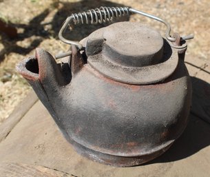 Antique Cast Iron Kettle  (354)