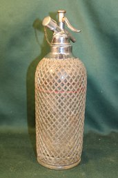 Sparklet's  Syphon  Water Mesh Covered, New York Seltzer Water  Bottle, Czech, 14'H  (355)