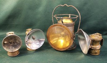 Delta Lantern & 3 Carbide Lamps (Justrite, Justrite & Autolite)  (355)