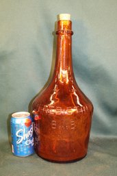 Benedictine B&B 16'H Large Amber Glass Bottle  (357)