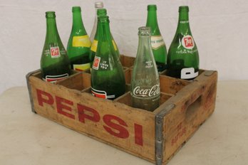 Wooden Redding, Ca. 12 Slot Pepsi Box & 8 Bottles, 12'x 18'x 5'H (358)