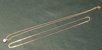 2 14k Gold Necklaces - .18ozt  (35)
