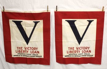 2 'The Victory Liberty Loan' Cloth Banners, 29'x 34'  (360)