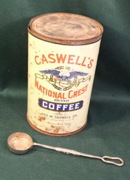 Antique Caswell's Coffee Tin And Scoop   (361)