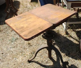 Adjustable Height  Very Heavy Folding Table From The Iron Mountain Mine , Ca, Locking Wheel  (361)