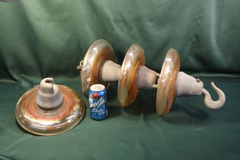 Extra Large 3 Section Carnival Glass Insulator & Broken Spare, Feb. 11, 1972, 24' Long (365)