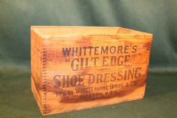 Whitmore's 'Gilt Edge' Shoe Dressing Wood Box, 11x6x7'  (365)