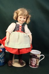 Vintage Shirley Temple 1986 Doll On Stand 14'H And 2002 Mug  (368)