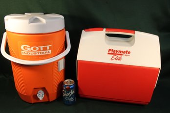 Playmate Ice Chest, 15x10x14'H & Gott Industrial Drinking Water Jug, 10x16'H  (369)